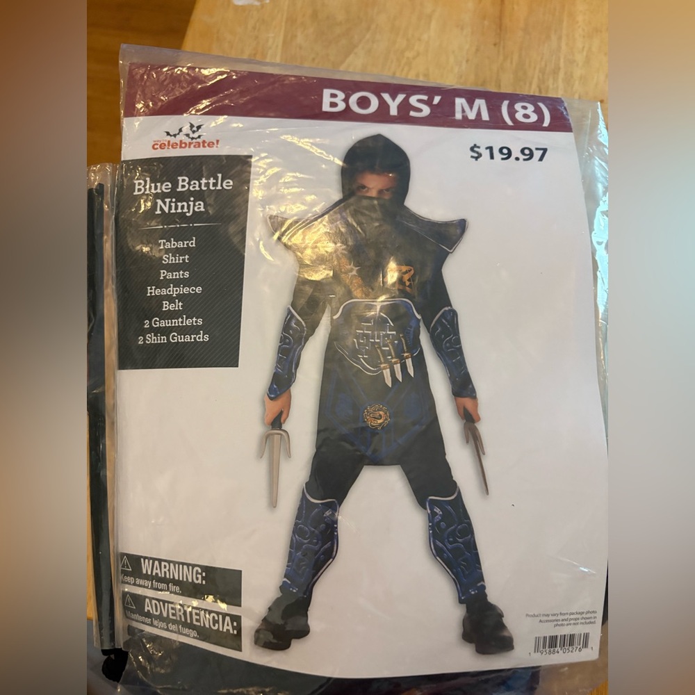 Blue battle ninja, NWT. Size 8 boys